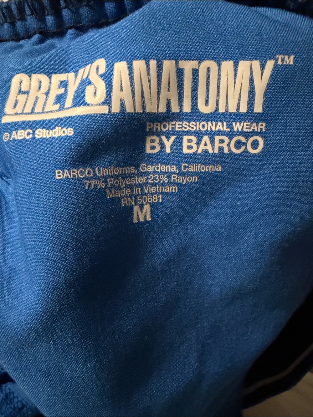 Grey’s Anatomy Barco Royal Blue Jogger Scrub Pants M - Picture 2 of 2